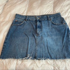 topshop moto denim skirt